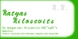 matyas milosevits business card